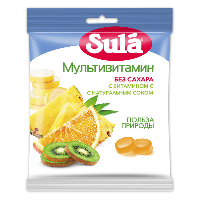 Изображение товара Зула леденцы Мультивитамин пакет 60г