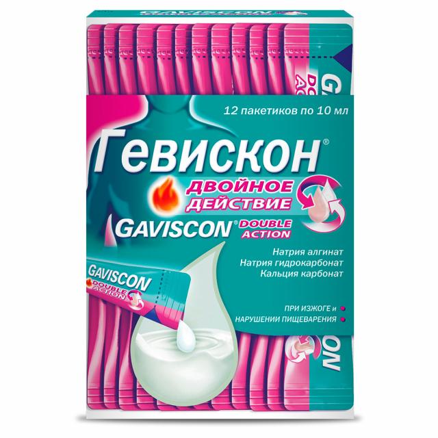 Изображение товара Гевискон Двойное действие суспензия внутрь 10мл №12