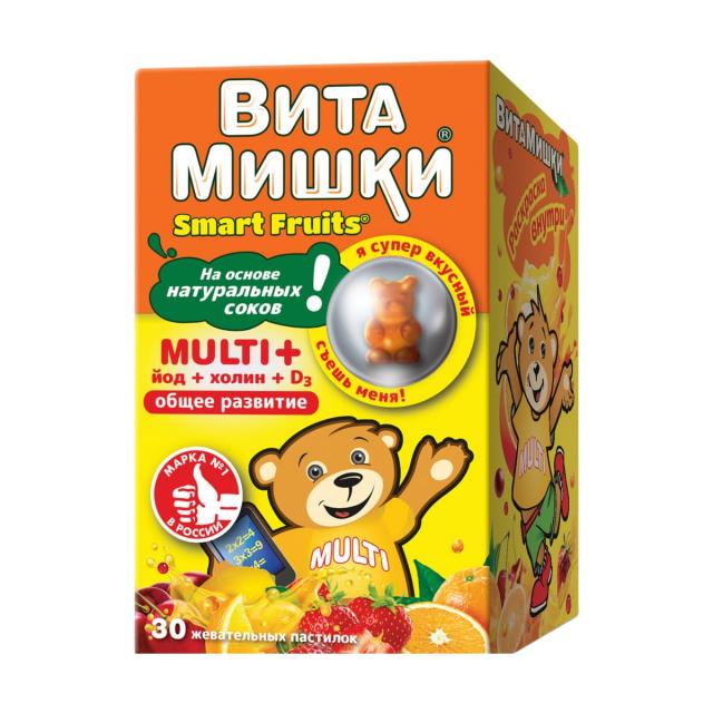 Изображение товара ВитаМишки Мульти+ пастилки жевательные №30 витаминно-минеральный комплекс для детей