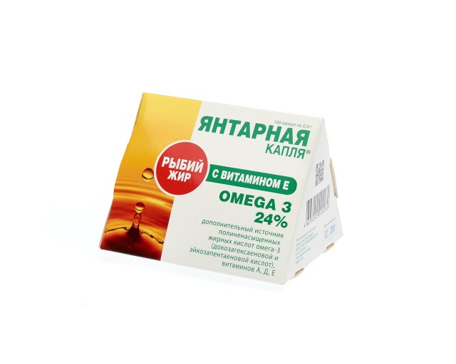 Изображение товара Рыбий жир Янтарная капля (Омега-3)/Вит. Е капсулы №100