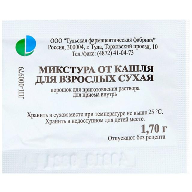 Изображение товара Микстура от кашля для взрослых сухая порошок для приготовления раствора внутрь 1,7г