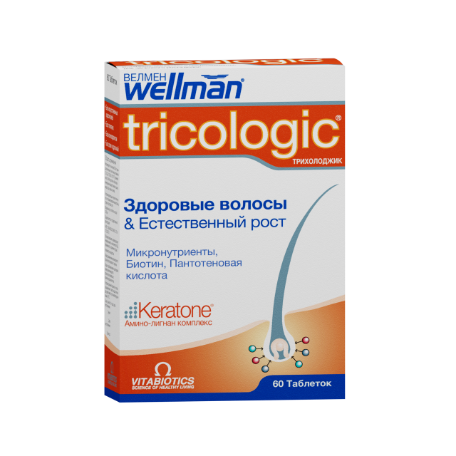 Изображение товара Велмен Трихолоджик таблетки для роста волос у мужчин, 60 шт