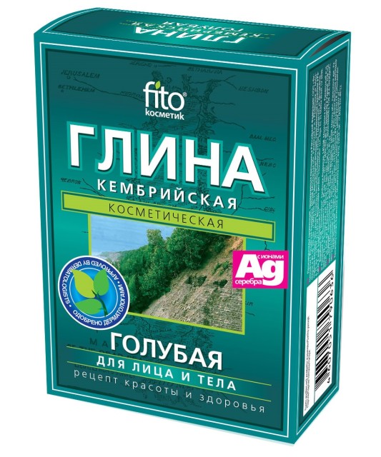 Изображение товара Голубая кембрийская косметическая глина Фитокосметик 100г для очищения и ухода за кожей