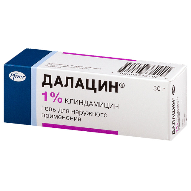 Изображение товара Далацин гель 1% 30 г для лечения кожных инфекций и воспалений