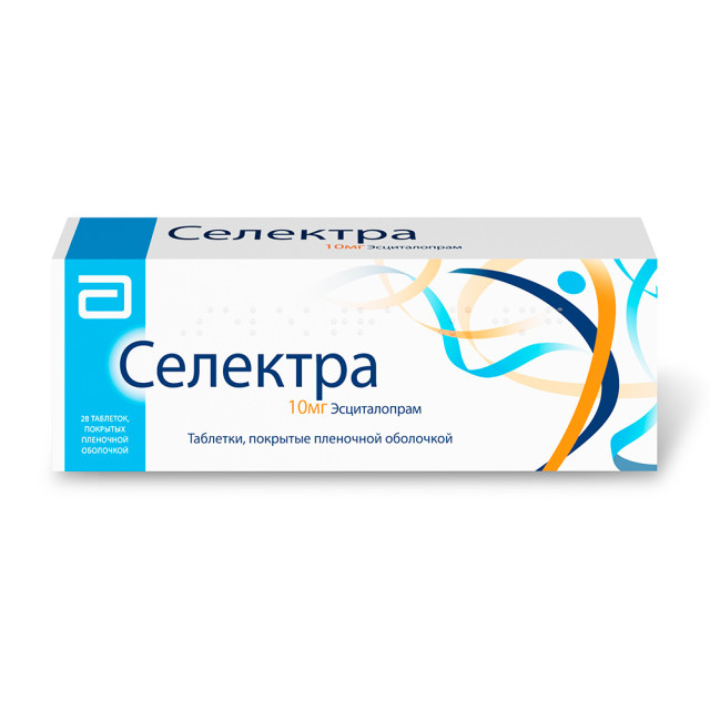 Изображение товара Селектра таблетки 10 мг при депрессии и тревожных расстройствах 28 шт.