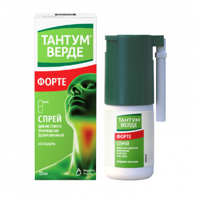 Изображение товара Тантум Верде форте спрей 0,51 мг/доза 15 мл, противовоспалительное средство