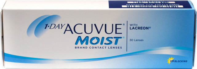 Изображение товара Однодневные контактные линзы ACUVUE MOIST для чувствительных глаз диоптрии -7,0