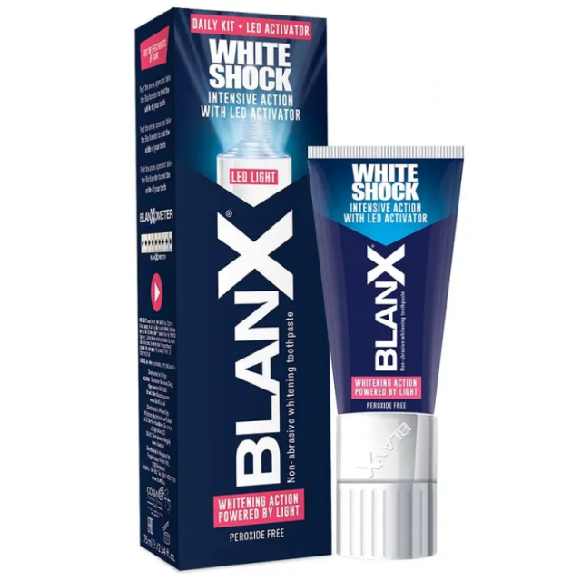 Изображение товара Зубная паста BlanX White Shock с активирующей лампой 50 мл для чувствительных зубов