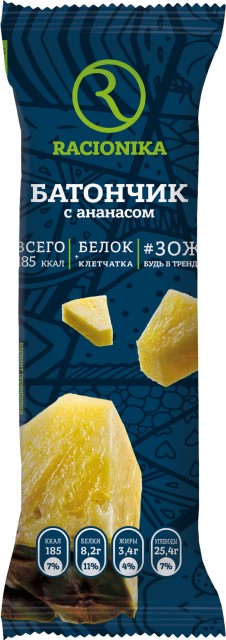 Изображение товара Рационика диет батончик Ананас белый глаз. 60г
