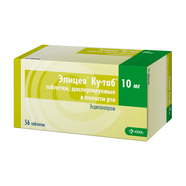 Изображение товара Элицея Ку-таб таблетки диспергируемые 10 мг №56 для лечения депрессии тревожных расстройств