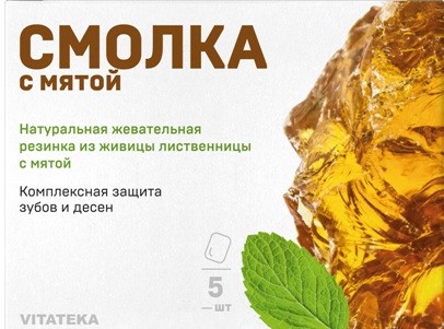 Изображение товара Витатека Жевательная смолка лиственничная 0,8г мята №5