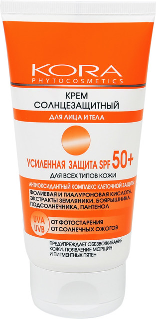 Изображение товара Крем солнцезащитный Кора SPF50+ для лица и тела 150мл