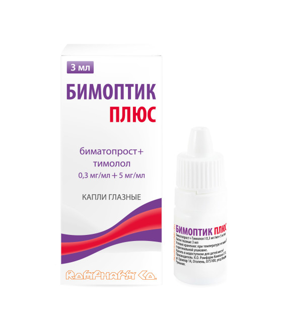 Изображение товара Бимоптик Плюс капли глазные 3мл