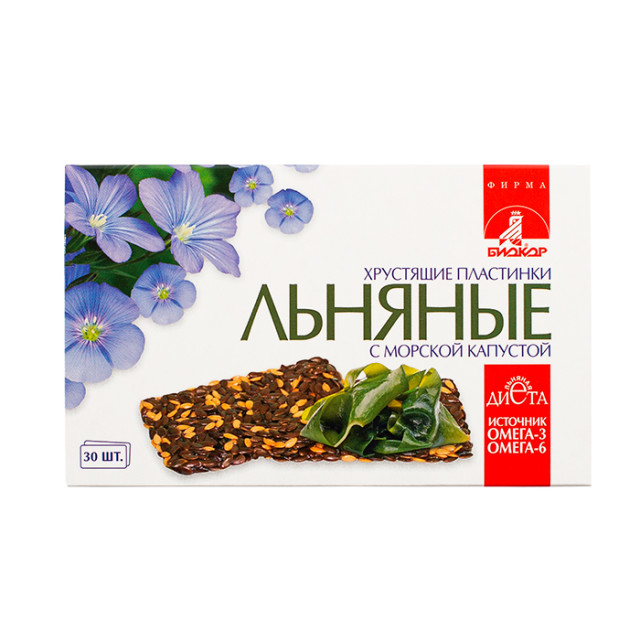 Изображение товара Биокор пластинки льняные хруст. морская капуста №30