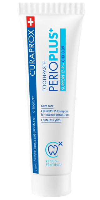 Изображение товара Зубная паста Курапрокс Перио Плюс Саппорт с хлоргексидином 75 мл эффективность и профилактика