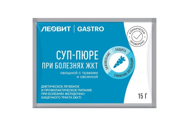 Изображение товара Леовит Гастро суп-пюре овощной травы/овсянка 15г