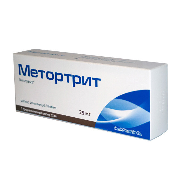 Изображение товара Раствор для инъекций Метортрит 10 мг/мл 2,25 мл №1 шприц игла для лечения ревматоидного артрита