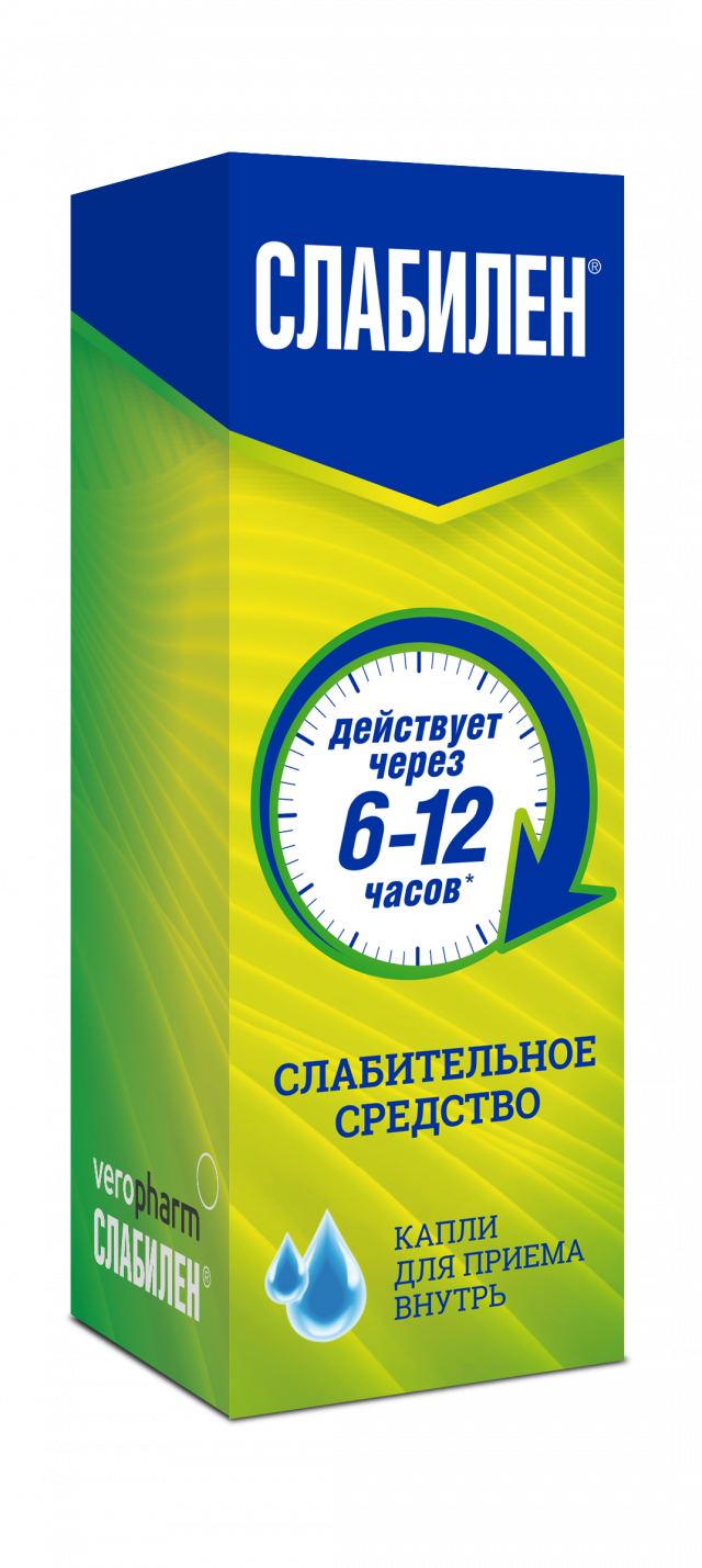 Слабилен капли внутрь 7,5мг/мл 15мл в наличии в 100 аптеках Москвы и  Санкт-Петербурга