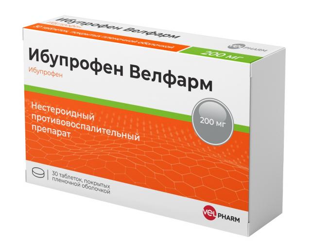 Изображение товара Ибупрофен Велфарм таблетки покрытые оболочкой 200мг №30