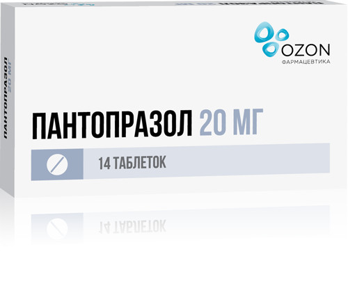 Изображение товара Пантопразол Озон таблетки покрытые оболочкой 20мг №14
