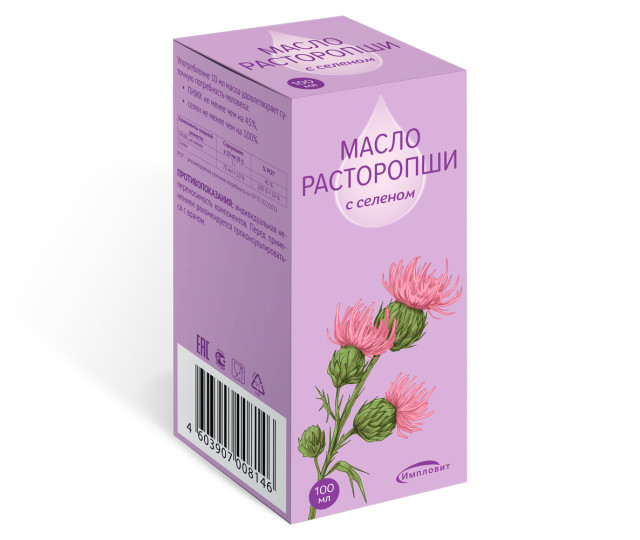 Изображение товара Расторопша масло с селеном 100мл Импловит