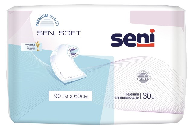 Изображение товара Гигиенические пелёнки SENI Soft 90x60 см, 30 штук для защиты и комфорта
