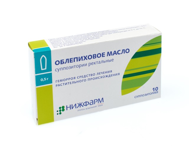 Изображение товара Облепиховое масло Нижфарм суппозитории ректальные 500мг №10