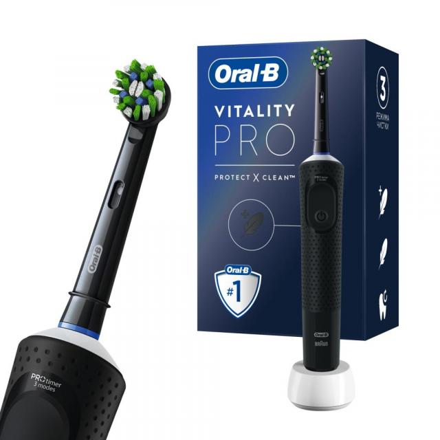 Изображение товара Электрическая зубная щетка Oral-B Vitality Pro D103.413.3 т.3708 черная с 3 режимами чистки