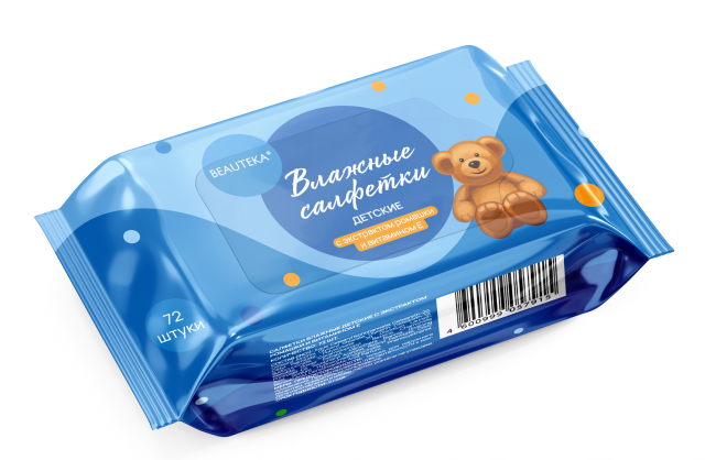 Изображение товара Бьютека салфетки влажные для детей ромашка/вит. Е №72