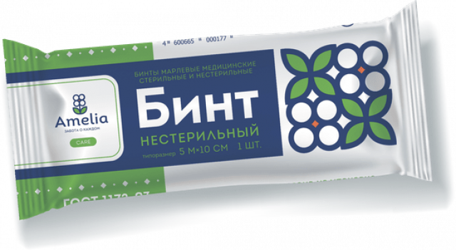 Изображение товара Бинт марлевый нестерильный 5м х 10см Амелия