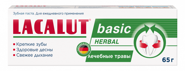 Изображение товара Зубная паста LACALUT basic HERBAL 65 г с эфирными маслами и фторидом