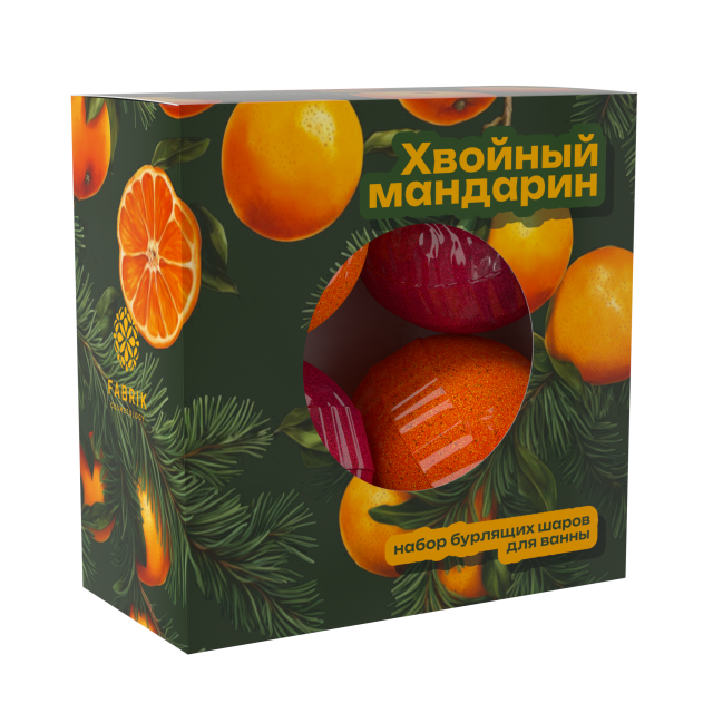 Изображение товара Набор шариков для ванны Хвойный мандарин 4 шт 60 г Фабрик Косметолоджи