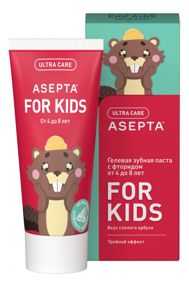 Изображение товара Зубная паста Асепта Кидс Тройной эффект 50мл для детей 4-8 лет с арбузным вкусом