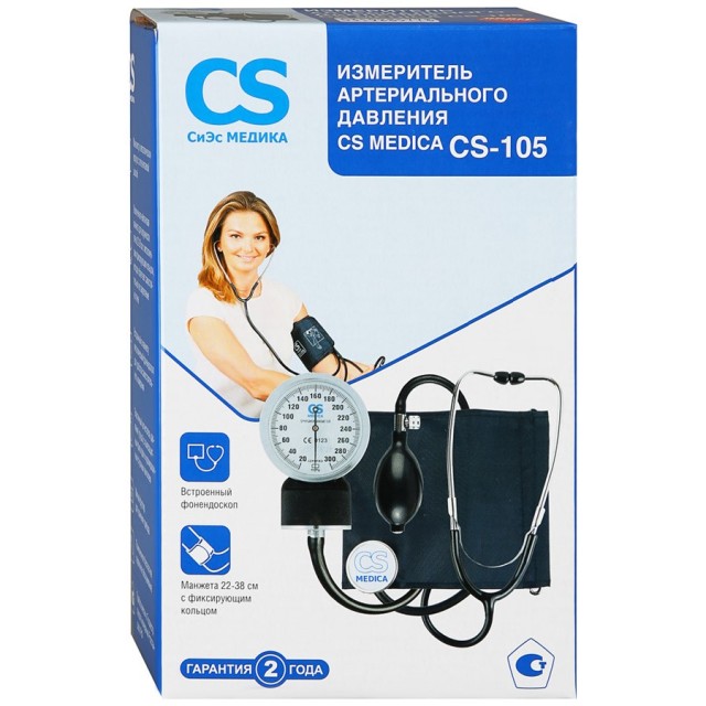 Изображение товара Механический тонометр CS-105 с фонендоскопом для домашнего использования