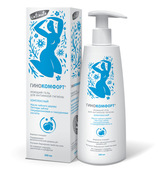 Изображение товара Гинокомфорт гель для интимной гигиены 200мл с натуральными компонентами