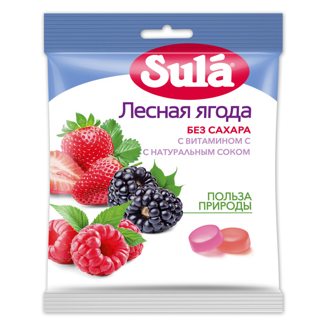 Изображение товара Зула леденцы Лесная ягода пакет 60г
