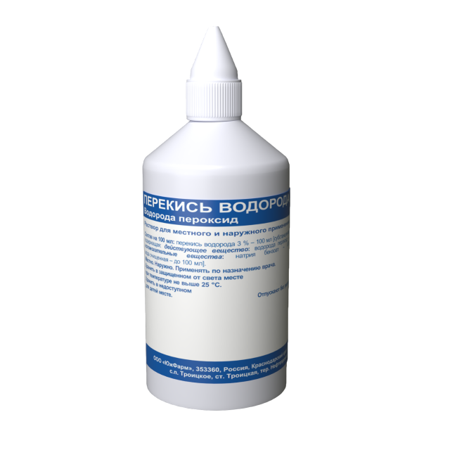 Изображение товара Перекись водорода раствор 3% 100мл (пласт.) Южфарм