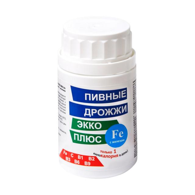 Изображение товара Дрожжи пивные Экко плюс Железо таблетки №100 для обмена веществ иммунитета