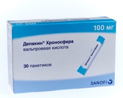 Изображение товара Депакин Хроносфера гранулы пролонгированные 100мг №30