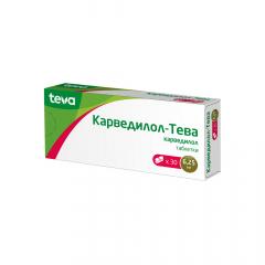 Изображение товара Карведилол Тева таблетки 6,25мг №30