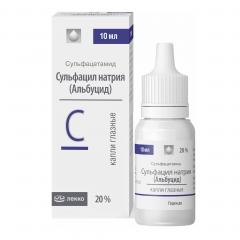 Изображение товара Сульфацил натрия капли глазные 20% 10мл Лекко