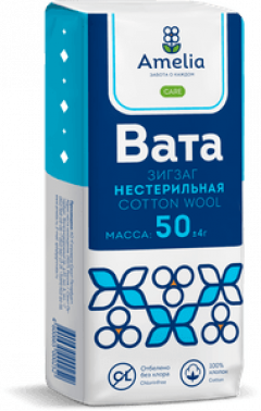 Изображение товара Вата хирург. нестерильная зиг-заг 50г Амелия