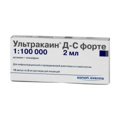 Изображение товара Ультракаин ДС форте раствор для инъекций 2мл №10