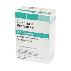 Изображение товара Спирива Респимат раствор для ингаляций картридж 2,5мкг/доза 4мл 60доз