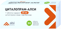 Изображение товара Циталопрам-АЛСИ таблетки 20мг №30