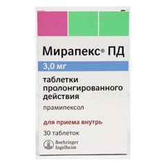 Изображение товара Мирапекс ПД таблетки пролонгированные 3мг №30