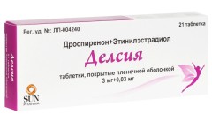 Изображение товара Делсия таблетки покрытые оболочкой 3мг+0,03мг №21