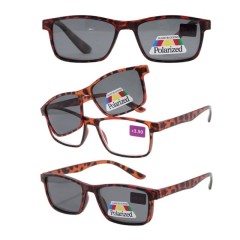 Изображение товара Очки прямоугольные пластик черепаховые солнцезащитные UV Protect +2,0 21002/3