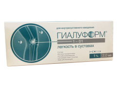 Изображение товара Гиалуформ-1-01 гель для внутрисуставного введения 1% шприц 2мл №1