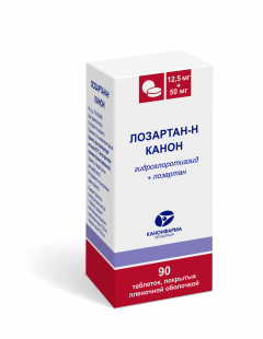 Изображение товара Лозартан-Н Канон таблетки покрытые оболочкой 12,5мг+50мг №90